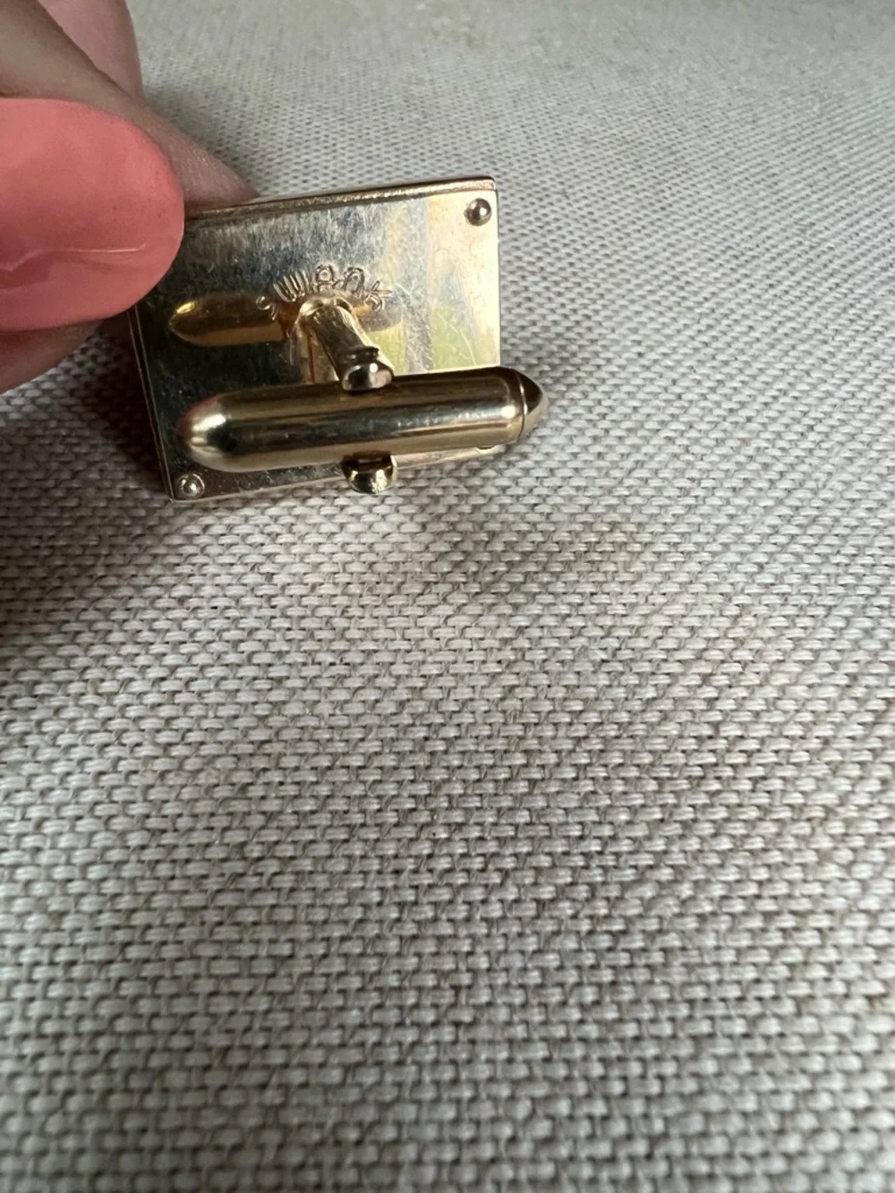 Vintage SWANK Golf Cufflinks Mother of Pearl Crossed Golf Clubs Mid Century